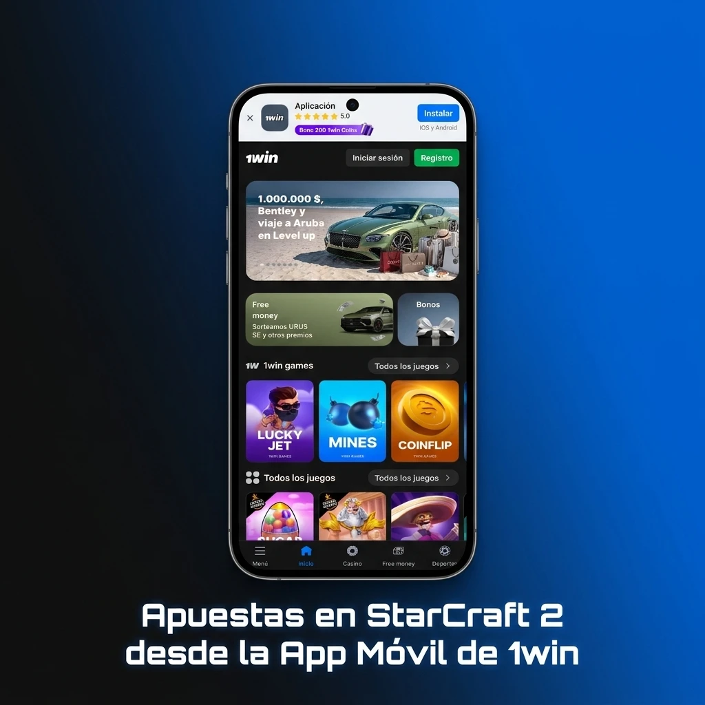 Apuesta en StarCraft 2 desde la app móvil de 1win en Android o iOS con interfaz optimizada