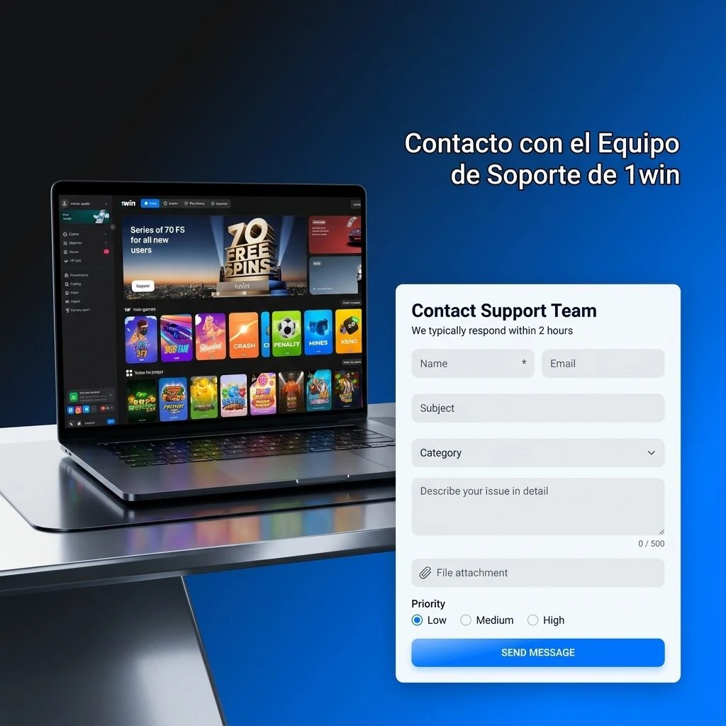 Canales de contacto con el equipo de soporte de 1win: chat en vivo, correo, Telegram y redes sociales.