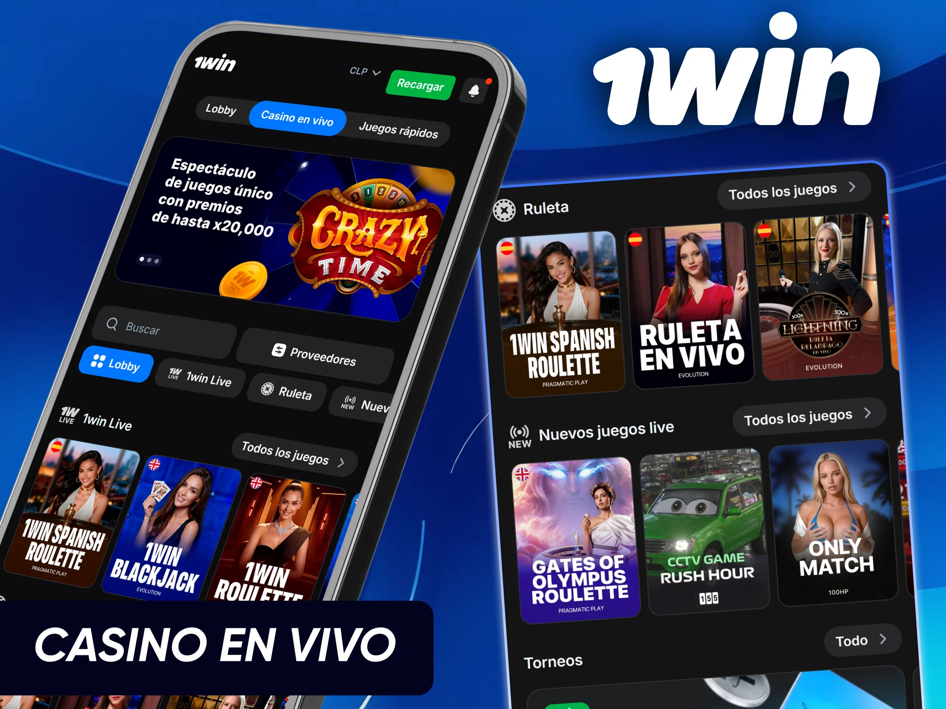 Mesas de casino en vivo con crupieres reales accesibles desde la aplicación oficial de 1win Chile.