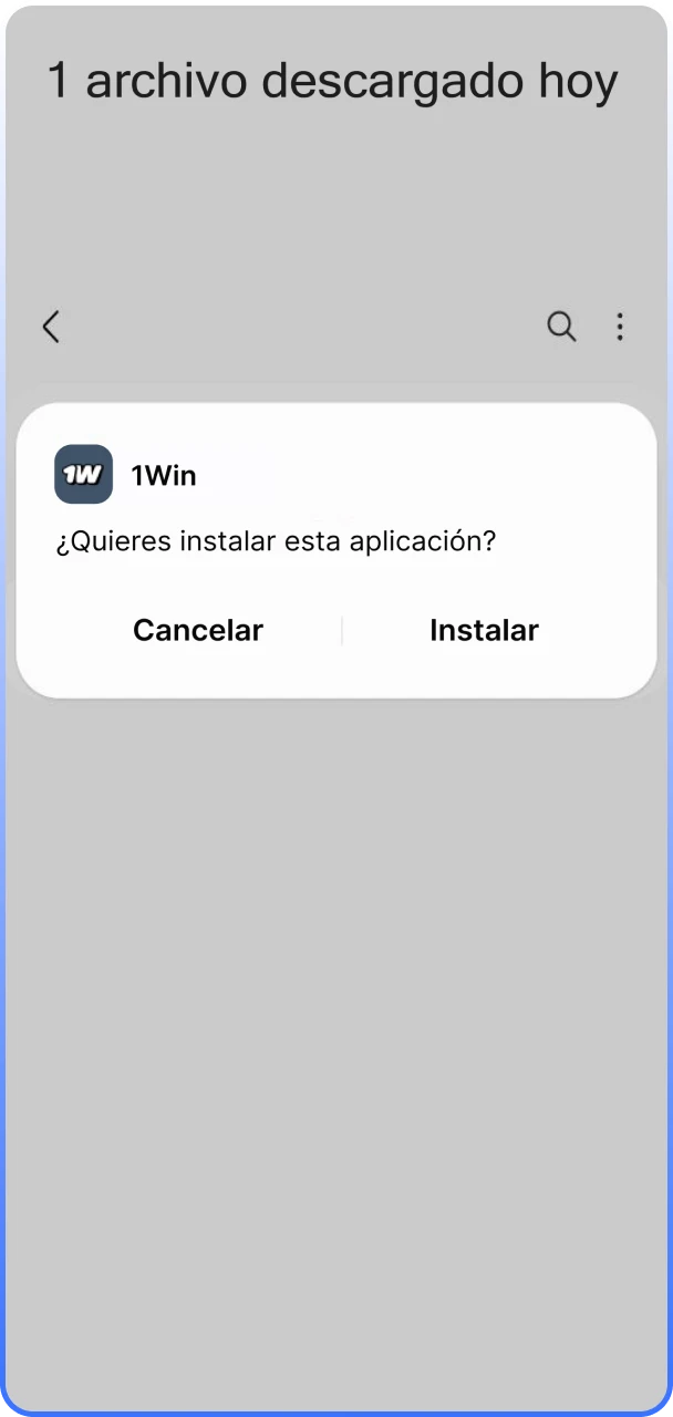 Ejecución del archivo instalador para finalizar la configuración en el sitio oficial de 1win Chile.