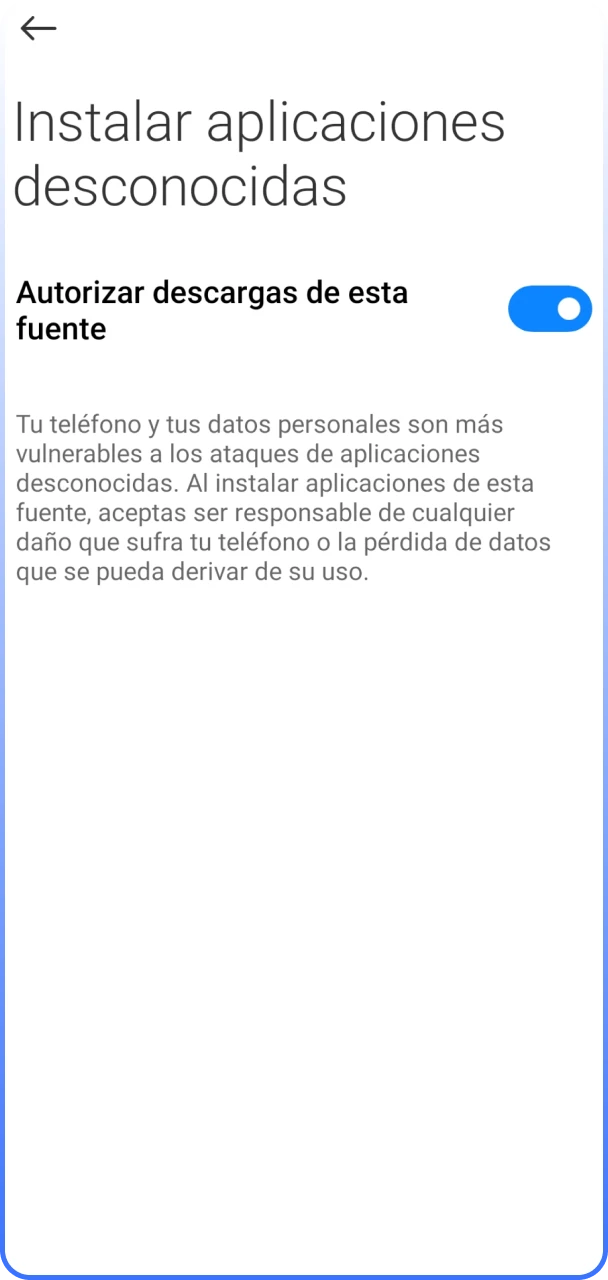 Configuración de permisos de seguridad en Android para instalar la app oficial de 1win.