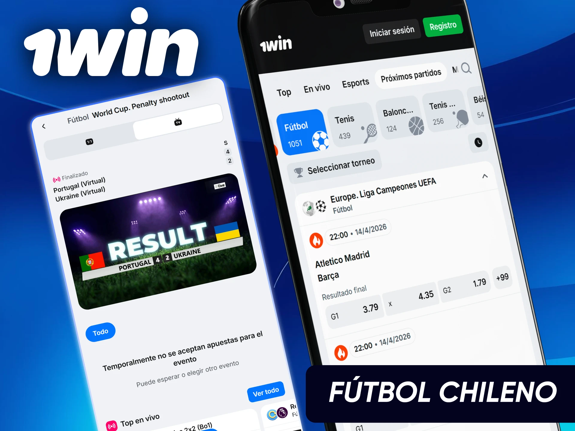 Transmisión y apuestas en vivo de la Primera División del fútbol chileno desde la app oficial de 1win.