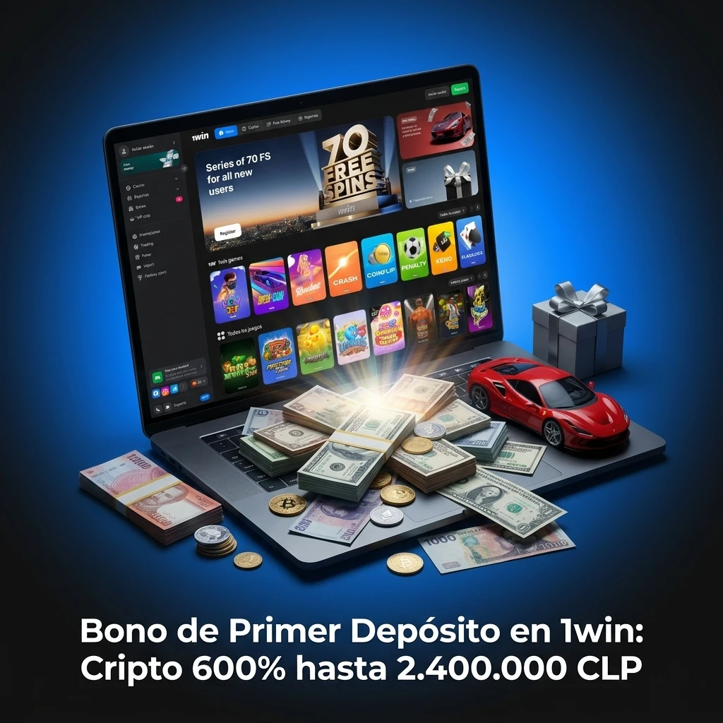 Bono de primer depósito 1win: 600% en cripto hasta 2.400.000 CLP para apuestas y casino